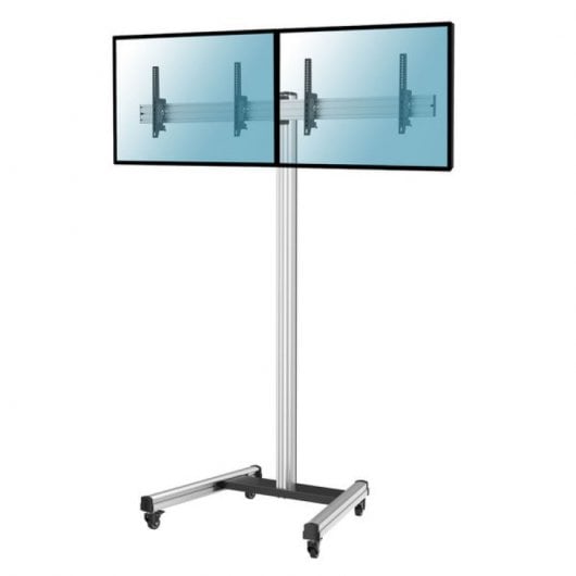 Kimex Support de sol inclinable avec roulettes pour 2 téléviseurs 43"-49" Hauteur 240 cm VESA 400 x 400 Max. 50Kg