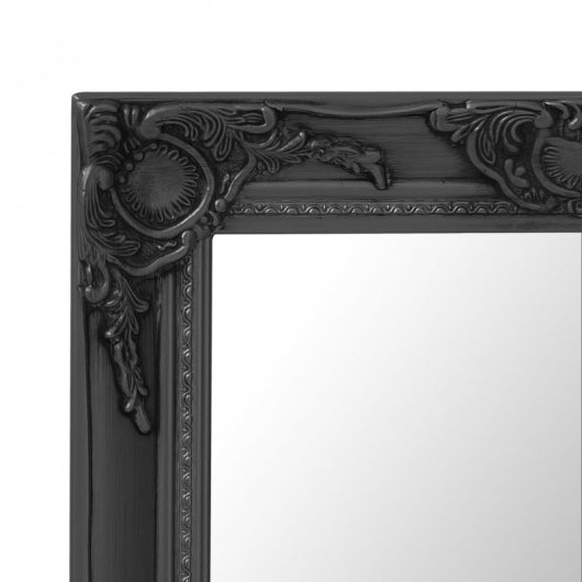 Vidaxl Espejo De Pared Estilo Barroco Negro 60x40 Cm