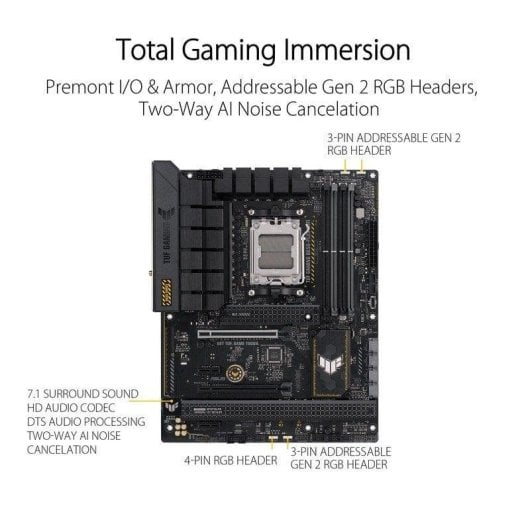 Carte mère ASUS TUF GAMING B650-PLUS WIFI B650 AM5 DDR5 ATX WiFi 6 2.5GbE M.2 RGB