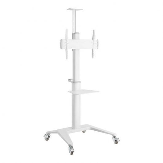 Kimex Soporte Móvil para Pantallas de Videoconferencia 37"-70" Altura 125-160cm VESA 600x400 Máx. 70Kg Blanco