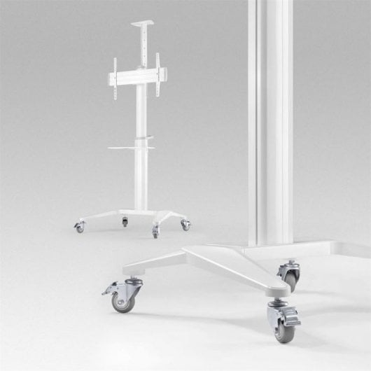 Kimex Soporte Móvil para Pantallas de Videoconferencia 37"-70" Altura 125-160cm VESA 600x400 Máx. 70Kg Blanco
