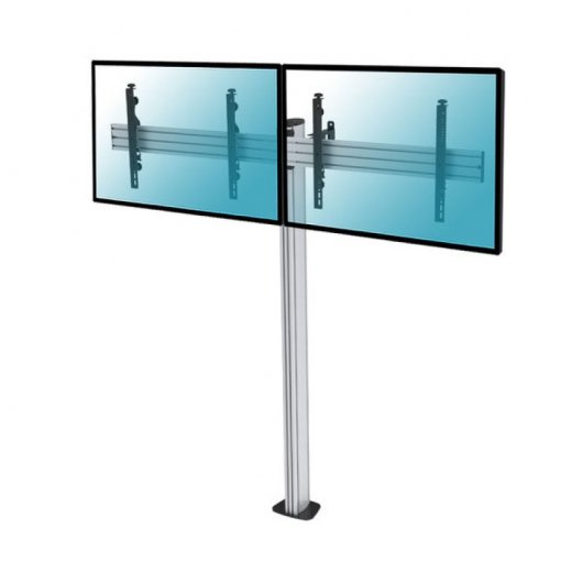 Kimex Support de sol à visser pour 2 téléviseurs 50"-55" Hauteur 175 cm VESA 600 x 400 Max. 50Kg