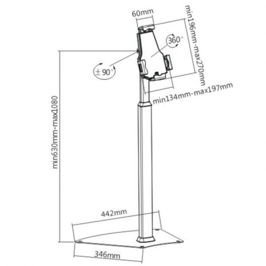 Supporto da Pavimento Universale Kimex per Tablet 7.9"-10.5"