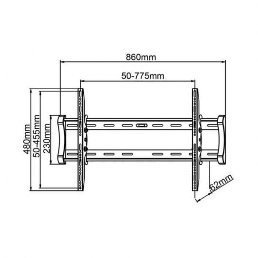 Supporto TV inclinabile Kimex da parete 32"-60" VESA 600x400 Max. 80Kg
