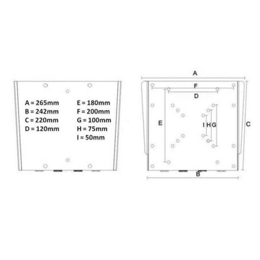 Kimex Supporto Fisso a Parete per TV 23"-42" VESA 200x200 Max. 30Kg