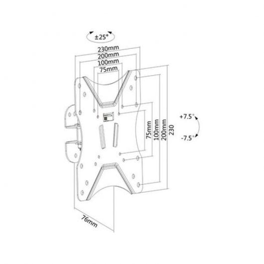 Kimex Soporte de Pared Giratorio/Inclinable para TV 23"-42" 200x200 Máx. 25Kg