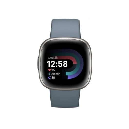 Fitbit Versa 4 Bluetooth GPS NFC 40,5mm Écran Tactile Aluminium Bleu S/L SpO2 Pulsomètre