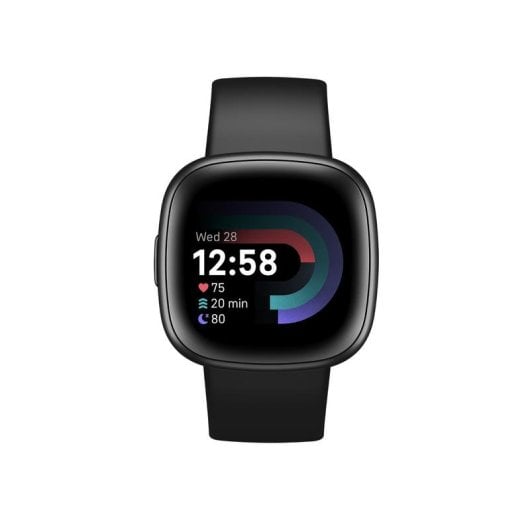 Fitbit Versa 4 Bluetooth GPS NFC 40,5mm Écran Digital Graphite/Noir S/L Etanche SpO2 Cardio Sommeil