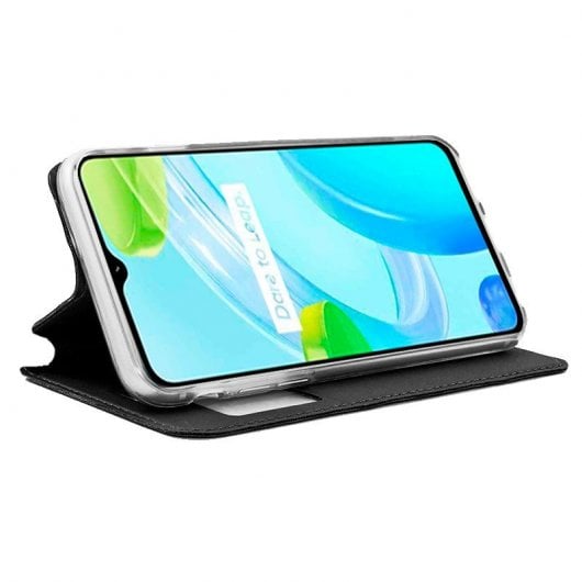 Coole glatte schwarze Flip-Cover-Hülle für Realme C30/Narzo 50i Prime
