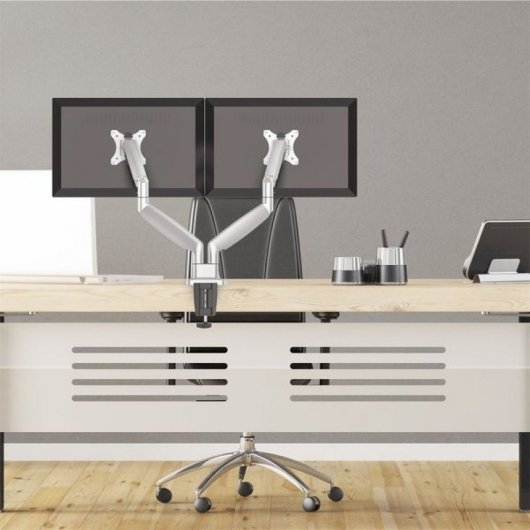 Support de table Kimex Full Motion pour 2 moniteurs 13"-32" VESA 100x100 Max 18Kg