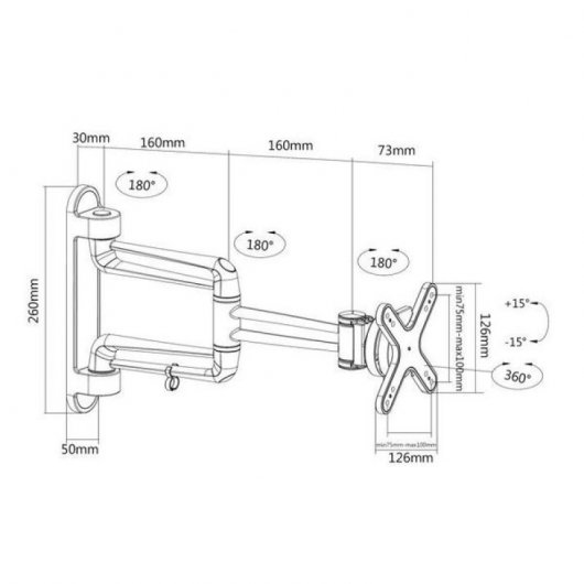 Kimex Soporte de Pared Giratorio/inclinable para TV 13"- 23" VESA 100x100 Máx 20Kg