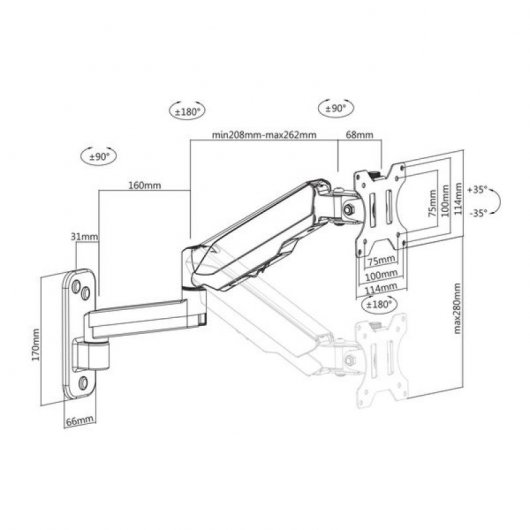 Kimex Soporte de Pared Ultra Ajustable para TV 17"-32" VESA 100x100 Máx 8Kg