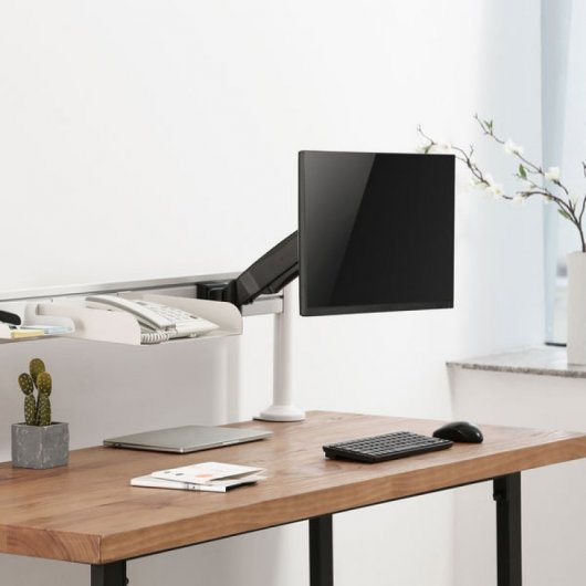 Kimex Soporte de Monitor 13"-27" VESA 100x100 Máx 6.5Kg para Barra de Riel Portaherramientas