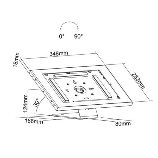 Kimex Support de table/mur noir pour tablette iPad Pro 12,9" génération 3