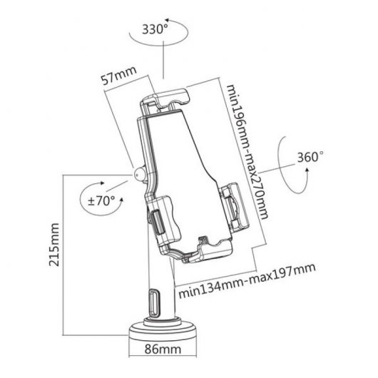 Kimex Support de table/mur universel pour tablette 7,9"-10,5"