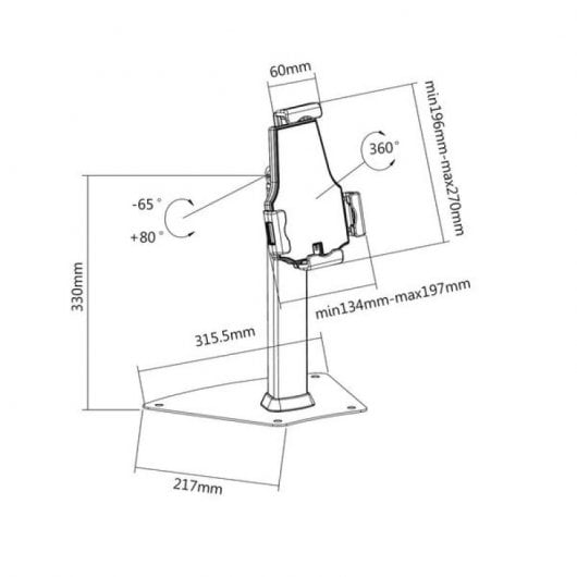 Support de table universel Kimex pour tablette 7,9"-10,5"