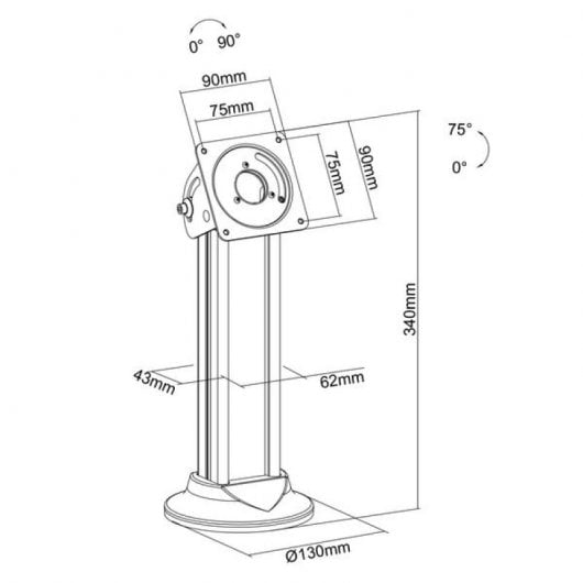 Kimex Soporte de Mesa Blanco para Tablet 30cm