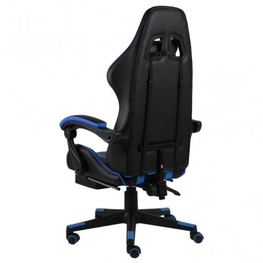 VidaXL Silla Gaming com Repouso para pés Couro Sintético Preto/Azul