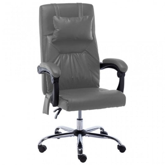 VidaXL chaise de bureau de massage cuir synthétique gris anthracite