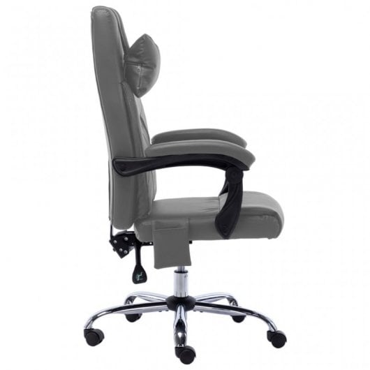 VidaXL chaise de bureau de massage cuir synthétique gris anthracite