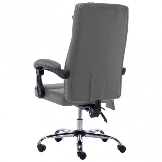 VidaXL chaise de bureau de massage cuir synthétique gris anthracite