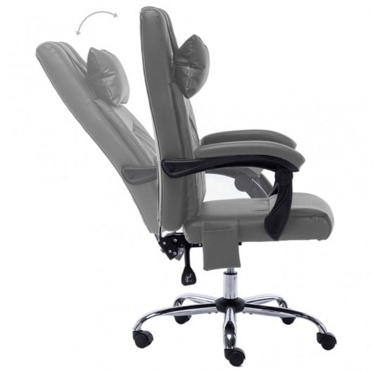 VidaXL chaise de bureau de massage cuir synthétique gris anthracite