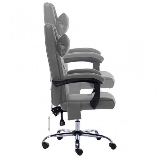 VidaXL chaise de bureau de massage cuir synthétique gris anthracite