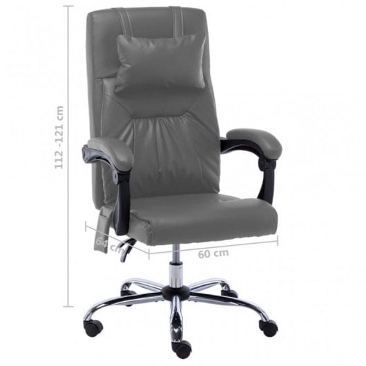 VidaXL chaise de bureau de massage cuir synthétique gris anthracite