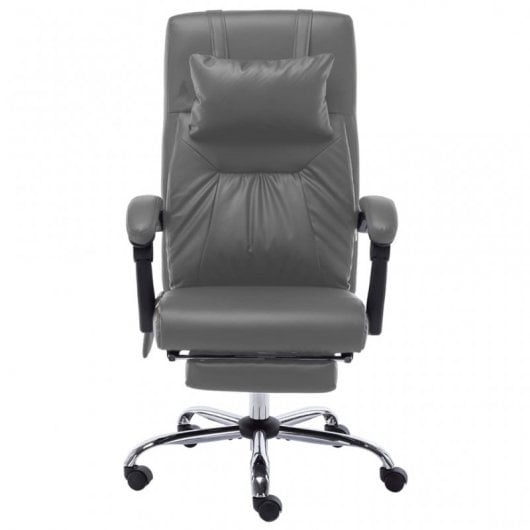 VidaXL Sedia da Ufficio Massaggiante Grigio Antracite/Pelle Sintetica Antracite