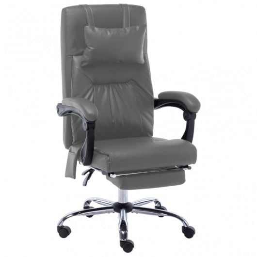 VidaXL Sedia da Ufficio Massaggiante Grigio Antracite/Pelle Sintetica Antracite