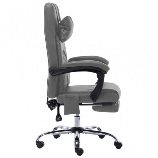 VidaXL Sedia da Ufficio Massaggiante Grigio Antracite/Pelle Sintetica Antracite