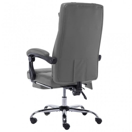 VidaXL Sedia da Ufficio Massaggiante Grigio Antracite/Pelle Sintetica Antracite