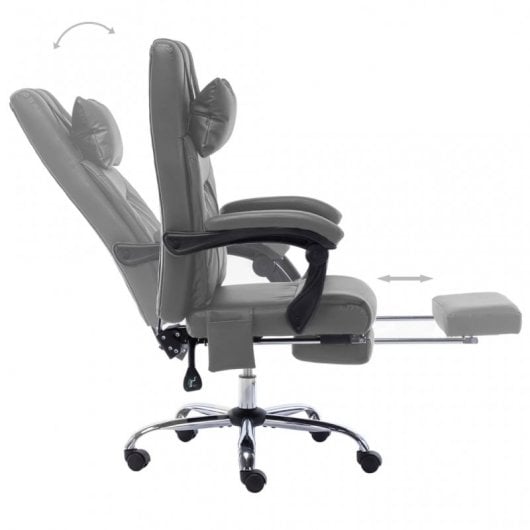 VidaXL Sedia da Ufficio Massaggiante Grigio Antracite/Pelle Sintetica Antracite