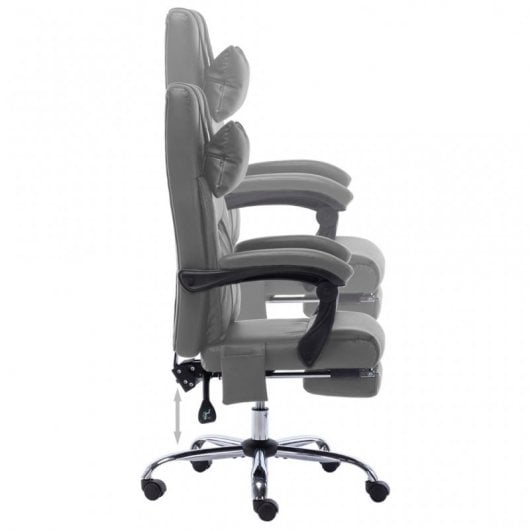 VidaXL Sedia da Ufficio Massaggiante Grigio Antracite/Pelle Sintetica Antracite