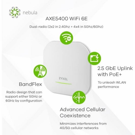 Zyxel NWA220AX-6E Ponto de Acesso Dual-Radio PoE Wifi 6E