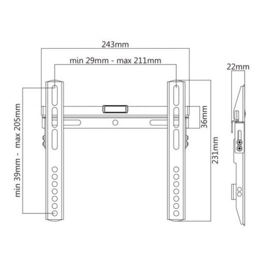 Kimex Supporto Fisso a Parete per TV 23''-42'' VESA 200x200 Max 40Kg
