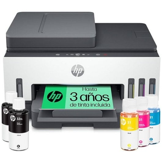 HP Smart Tank 7605 Impresora Multifunción Color WiFi Dúplex Automático Fax ADF+3 Años Tinta incluida