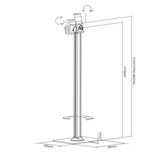 Kimex Soporte de Suelo Negro para iPad Pro 12.9" Gen 3