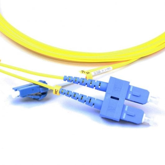 Kimex Cable de Fibra Óptica Dúplex 2mm OS2 SC/LC Amarillo 3m