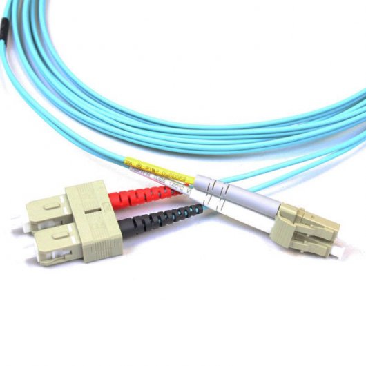 Kimex Cable de Fibra Óptica Dúplex 2mm OM3 SC/LC Agua 3m