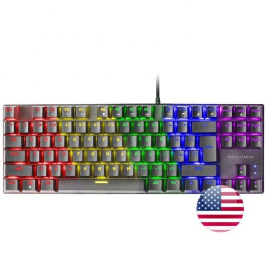 Mars Gaming MK80 Teclado Mecânico Preto FRGB Switch Marrón Layout USA