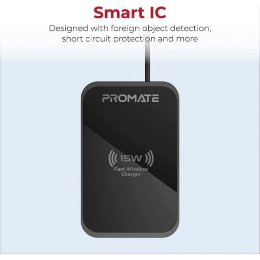 Chargeur de charge rapide USB-C ultra fin Qi 15 W Promate AuraCard
