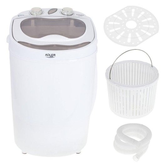 Lave-linge Adler AD 8055 Top 3kg 580rpm Portable Blanc Crème