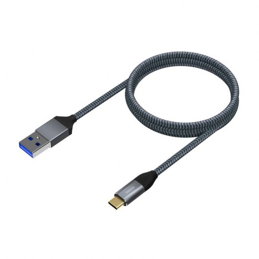 Cabo Aisens USB 3.1 para USB-C Macho/Macho 1m Cinza