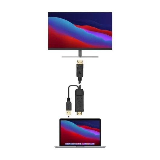 Video-Kabeladapter Aisens A122-0641 HDMI 2.0 auf DisplayPort 1.2 1.8m Schwarz