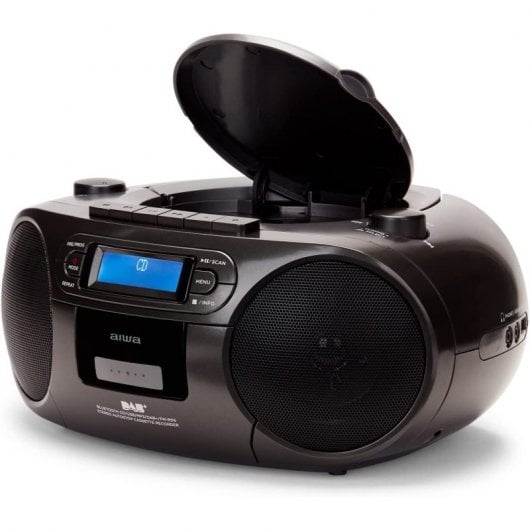 Aiwa Boombox BBTC-660DABBK Lettore CD Bluetooth/USB/MP3/Cassette Grigio