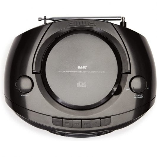 Aiwa Boombox BBTC-660DABBK CD-Player Bluetooth/USB/MP3/Kassetten grau