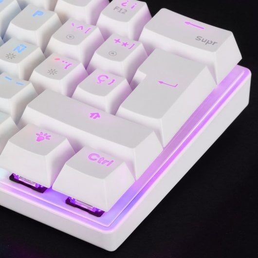 Mars Gaming MK60 Teclado Mecánico Blanco FRGB Switch Azul Layout USA