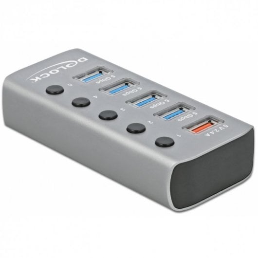 DeLOCK 63262 Schnittstellen-Hub USB 3.2 Gen 1 (3.1 Gen 1) Type-B 5000 Mbit/s Grau