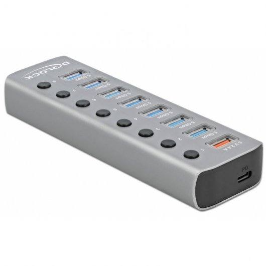 DeLOCK 63264 Schnittstellen-Hub USB 3.2 Gen 1 (3.1 Gen 1) Type-B Grau
